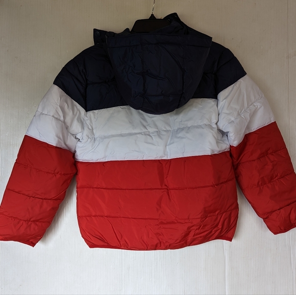 LEVI'S red white and blue colorblock puffer coat youth 10/12 - Picture 9 of 10